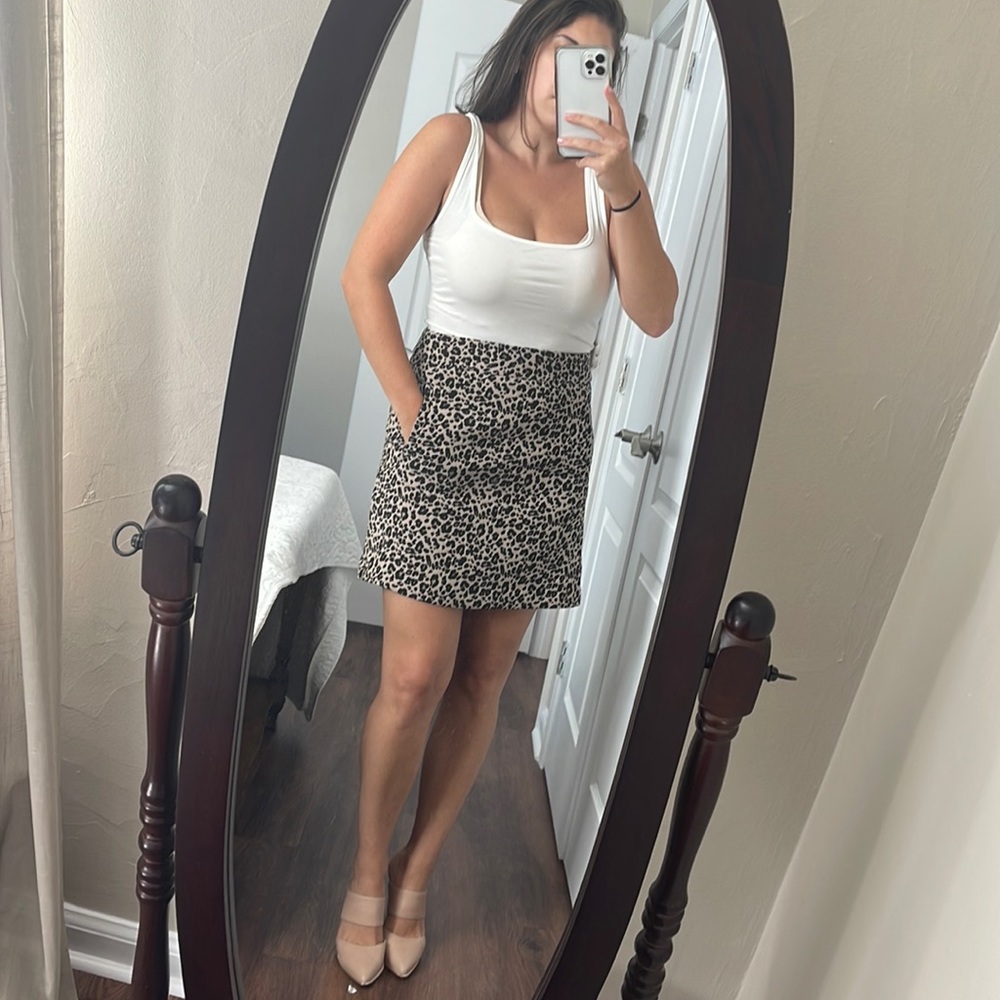 LOFT Animal Print Mini Skirt